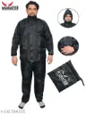 "MORATER" Unisex Trendy Raincoat with Pant, Hood and Bag (Color - Black)